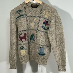 Cozy Patterned Gray Sweater